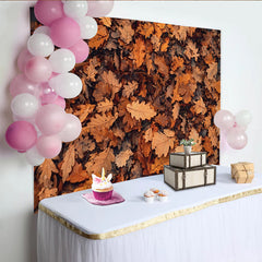 Lofaris Autumn Forest Floor Photography Backdrop with Dried Leaves, Natural Seasonal Background for Professional Portrait