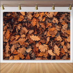 Lofaris Autumn Forest Floor Photography Backdrop with Dried Leaves, Natural Seasonal Background for Professional Portrait