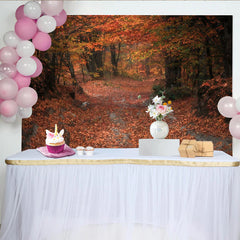 Lofaris Vibrant Autumn Forest Photography Backdrop with Rich Fallen Leaves, Scenic Nature Background for Studio Photoshoots