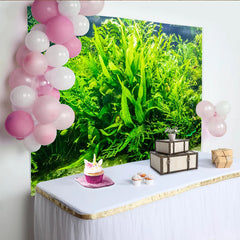 Lofaris Vibrant Green Underwater Plant Photography Backdrop with Lush Aquatic Foliage, Natural Studio Background for Nature Photoshoot