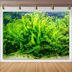 Lofaris Vibrant Green Underwater Plant Photography Backdrop with Lush Aquatic Foliage, Natural Studio Background for Nature Photoshoot
