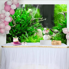 Lofaris Vibrant Green Natural Scenery Photography Backdrop with Lush Plants, Organic Forest Background for Studio Portrait