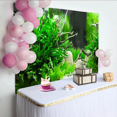 Lofaris Vibrant Green Natural Scenery Photography Backdrop with Lush Plants, Organic Forest Background for Studio Portrait