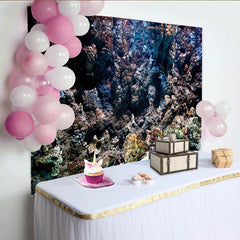Lofaris Dark Textured Aquatic Rock Photography Backdrop with Sandy Bottom, Deep Sea Ocean Theme Background for Studio Photoshoot