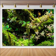 Lofaris Lush Green Moss Forest Photography Backdrop, Natural Leaves and Tree Texture Studio Background for Professional Photoshoot