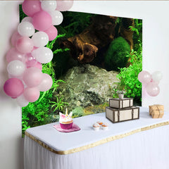 Lofaris Lush Green Aquatic Plants and Driftwood Natural Scenery Photography Backdrop, Realistic Underwater Habitat for Studio Photoshoot