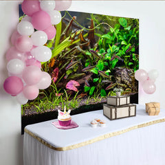 Lofaris Vibrant Aquarium Photography Backdrop with Colorful Fish, Natural Green Plants Background for Studio Photoshoot
