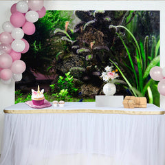Lofaris Lush Green Aquatic Plant Natural Scenery Photography Backdrop, Vibrant Underwater Plant Background for Studio Photoshoot