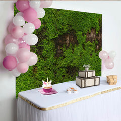 Lofaris Vibrant Green Moss Texture Photography Backdrop, Natural Organic Background for Studio Portrait and Photoshoot