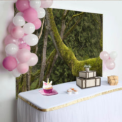 Lofaris Lush Green Mossy Forest Photography Backdrop, Ancient Tree Branches and Natural Woodland Background for Studio Photoshoots