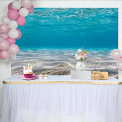 Lofaris Clear Blue Underwater Photography Backdrop with Sandy Seabed, Realistic Ocean Theme Background for Studio Photoshoot and Decor