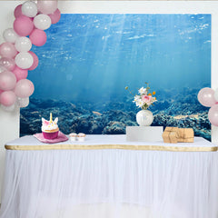 Lofaris Deep Blue Ocean Underwater Photography Backdrop with Sunlight Rays, Natural Seascape Background for Studio Photoshoot