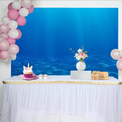 Lofaris Deep Blue Ocean Underwater Photography Backdrop with Sun Rays and Sandy Seabed, Realistic Studio Background for Photoshoot
