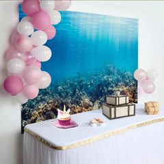 Lofaris Vibrant Underwater Coral Reef Photography Backdrop with Sunlight Rays, Beautiful Marine Life for Ocean Photoshoot