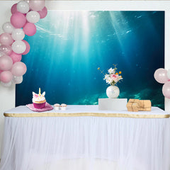 Lofaris Vibrant Underwater Photography Backdrop with Sunlight Rays, Deep Ocean Studio Background for Aquatic Photoshoots