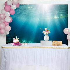 Lofaris Deep Blue Underwater Natural Scenery Backdrop with Sunlight Rays, Serene Ocean Photography Background for Studio Photoshoot