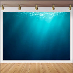 Lofaris Deep Blue Underwater Photography Backdrop with Sunlight Rays, Serene Ocean Background for Studio Photoshoot