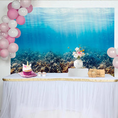 Lofaris Vibrant Underwater Coral Reef Photography Backdrop with Sunlight Rays, Deep Sea Ocean Background for Studio Photoshoot