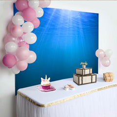 Lofaris Deep Blue Underwater Photography Backdrop with Sunlight Rays and Ripples, Serene Ocean Background for Photo and Aquatic Party Decor