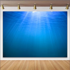 Lofaris Deep Blue Underwater Photography Backdrop with Sunlight Rays and Ripples, Serene Ocean Background for Photo and Aquatic Party Decor