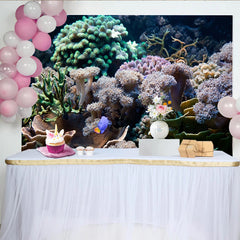 Lofaris Vibrant Underwater Coral Reef Photography Backdrop with Diverse Marine Life, Ocean Theme Studio Background for Professional Photoshoot