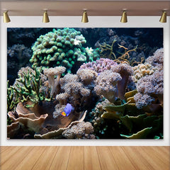 Lofaris Vibrant Underwater Coral Reef Photography Backdrop with Diverse Marine Life, Ocean Theme Studio Background for Professional Photoshoot