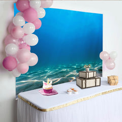 Lofaris Vibrant Blue Underwater Photography Backdrop, Sandy Ocean Floor Studio Background for Professional Photoshoot
