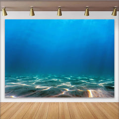Lofaris Vibrant Blue Underwater Photography Backdrop, Sandy Ocean Floor Studio Background for Professional Photoshoot