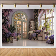 Lofaris Pastellfarbener Blumen-Bogenfenster-Fotohintergrund, für Frühlingspartys und Hochzeiten, elegante Fotokulisse