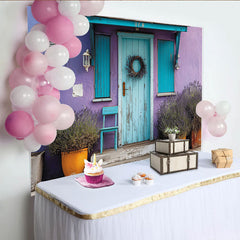 Lofaris Lila Türkise Tür Lavendel Pflanzen Rustikaler Hintergrund, für Fotoshootings und Porträts, professionelle Fotografie
