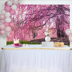 Lofaris Vibrant Pink Cherry Blossom Floral Photography Backdrop, Natural Spring Background for Studio Photoshoot, Party Decor