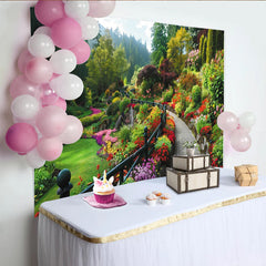Lofaris Elegant Black and Gold 50th Birthday Backdrop with Balloons, Sparkling Glitter Background for Adult Party Decor Props