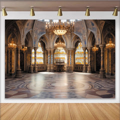Lofaris Grand Hall Classical Architecture Photography Backdrop with Ornate Arches, Elegant Studio Background for Professional Portraits