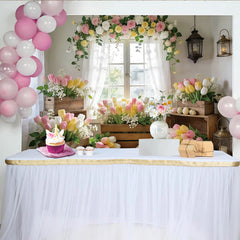 Lofaris Black and Gold Happy Birthday Backdrop with Balloons, Elegant Party Decoration Prop for Men and Women