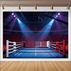 Lofaris Boxing Ring Arena Sports Photography Backdrop with Bright Spotlights, Professional Stadium Background for Sports Event Photoshoot