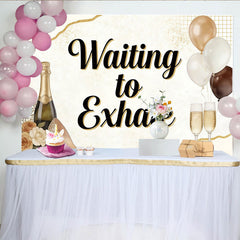 Lofaris Elegant Gold and Cream Birthday Backdrop with Champagne and Balloons, Sparkling High Heel Photo Background for Women's Party Decor