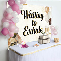 Lofaris Elegant Gold and Cream Birthday Backdrop with Champagne and Balloons, Sparkling High Heel Photo Background for Women's Party Decor