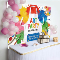 Lofaris Vibrant Art Party Photography Backdrop with Paint Splatters, Creative Studio Background for Kids Party Photoshoot