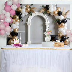 Lofaris Graduation Party Backdrop with Elegant Arch and Gold Balloons, Professional Studio Background for Memorable Photoshoot