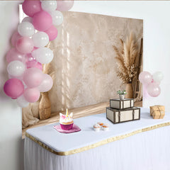 Lofaris Boho Textured Photography Backdrop with Pampas Grass and Wooden Floor, Rustic Studio Background for Portrait Photoshoot