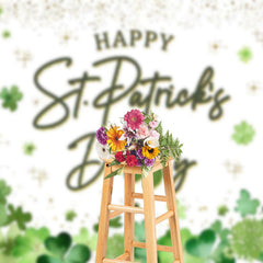 Lofaris Green Clover Gold Twinkling St Patricks Day Backdrop