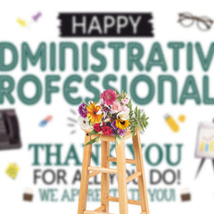 Lofaris Green Thank You Administrative Professionals Backdrop