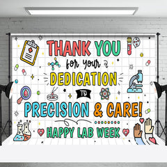 Lofaris Colorful Precision Care Thank You Lab Week Backdrop