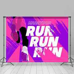 Lofaris Purple Pink Running Athlete Marathon Sport Backdrop