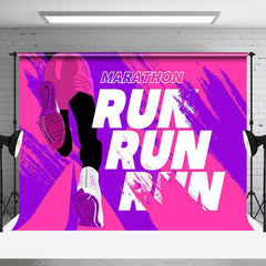 Lofaris Purple Pink Running Athlete Marathon Sport Backdrop