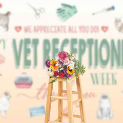 Lofaris Various Pets Thank You Vet Receptionist Backdrop