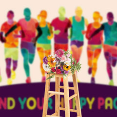 Lofaris Color Marathon Athlete Fine Your Happy Pace Backdrop