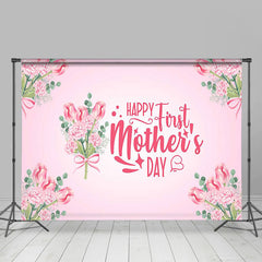 Lofaris Pink Floral Plant Happy First Mothers Day Backdrop