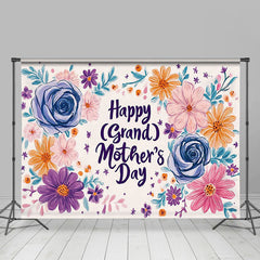 Lofaris Painted Colored Floral Happy Mothers Day Backdrop