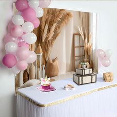 Lofaris Minimalist Boho Interior Backdrop, Pampa Grass Vases and Rustic Decor for Portrait Studio